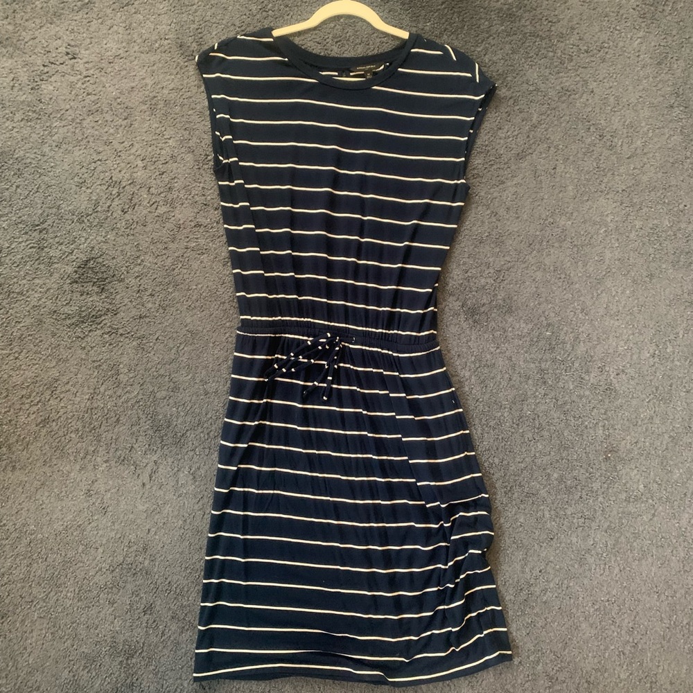 Banana Republic Navy Blue Striped Dress